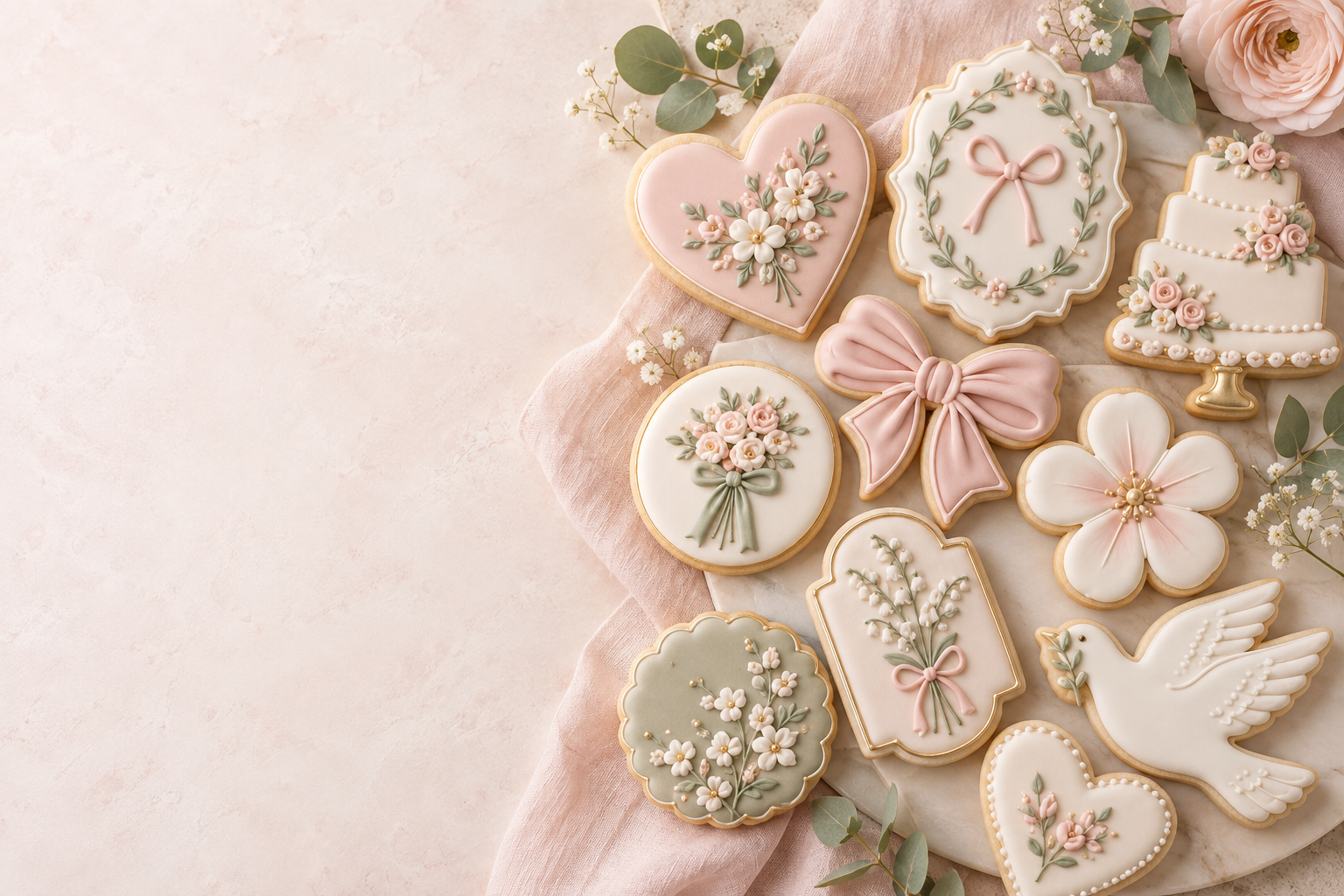 Pastel decorated cookies for a Spice and Sugar Cookies masterclass